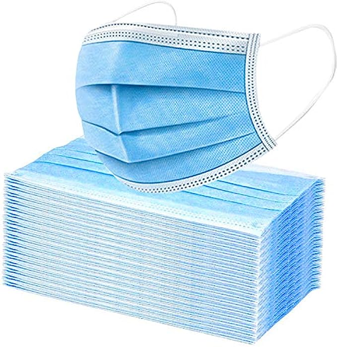 200pcs Breathable Disposable Blue Face Masks,3-Ply Non-woven Comfortable Face Masks,Suitable for Prevent Droplets,Industrial Applications,Production Workshop,Dust Exposure.