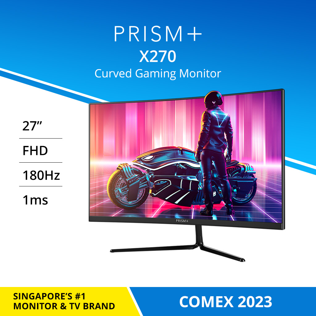 PRISM+ X270 27&#039;&#039; 180Hz 1ms 1500R Curved Gaming Monitor [1920 x 1080] FreeSync G-Sync Ready