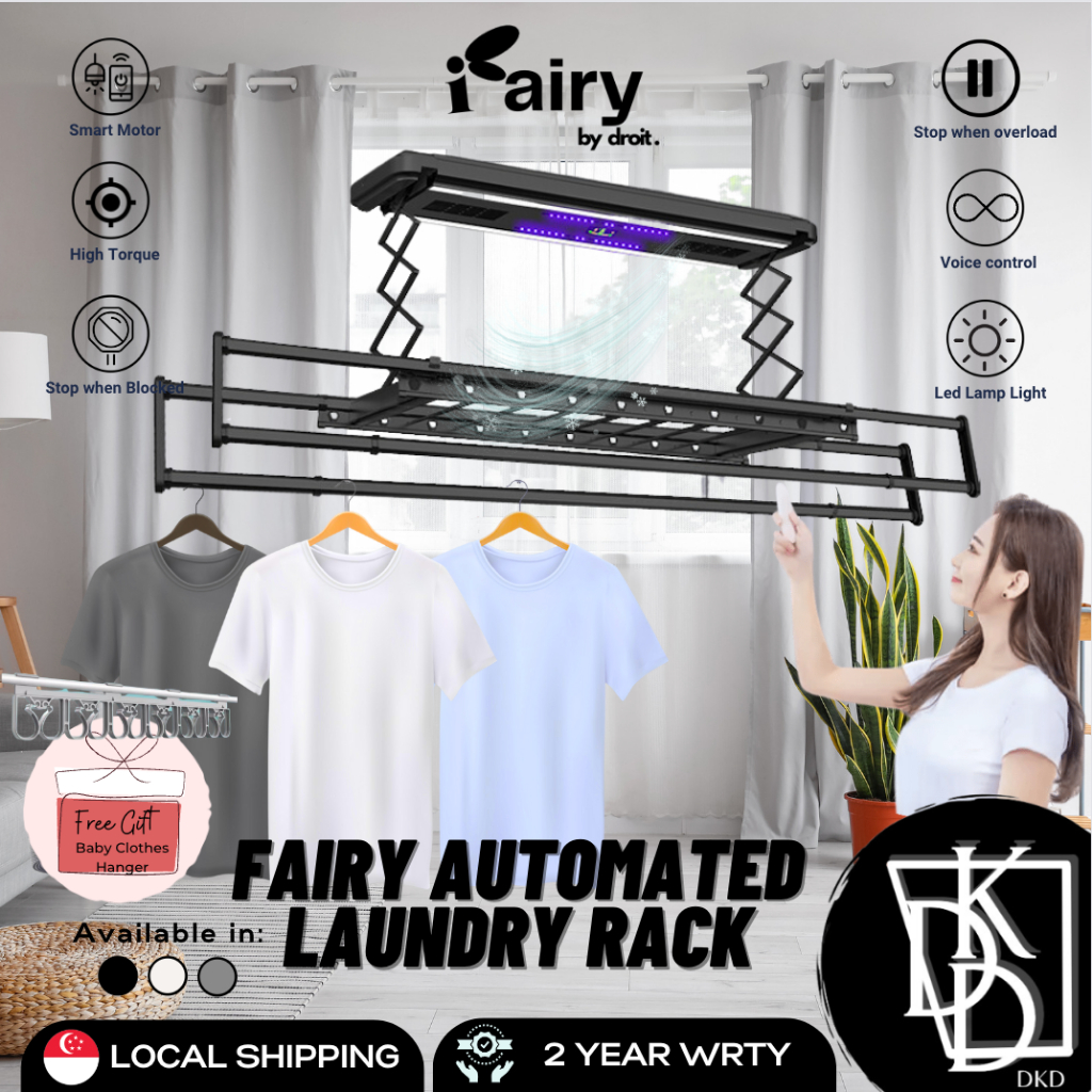 Fairy Smart Intelligent Clothes Dryer Foldable Laundry Rack Fairy Voice Control Free Installation
