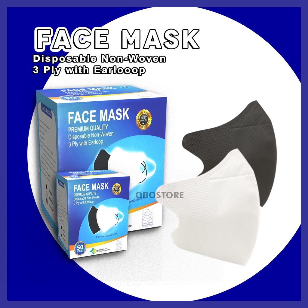 Duckbill FACE MASK Earloop Ear Strap 3ply 3ply 50pcs